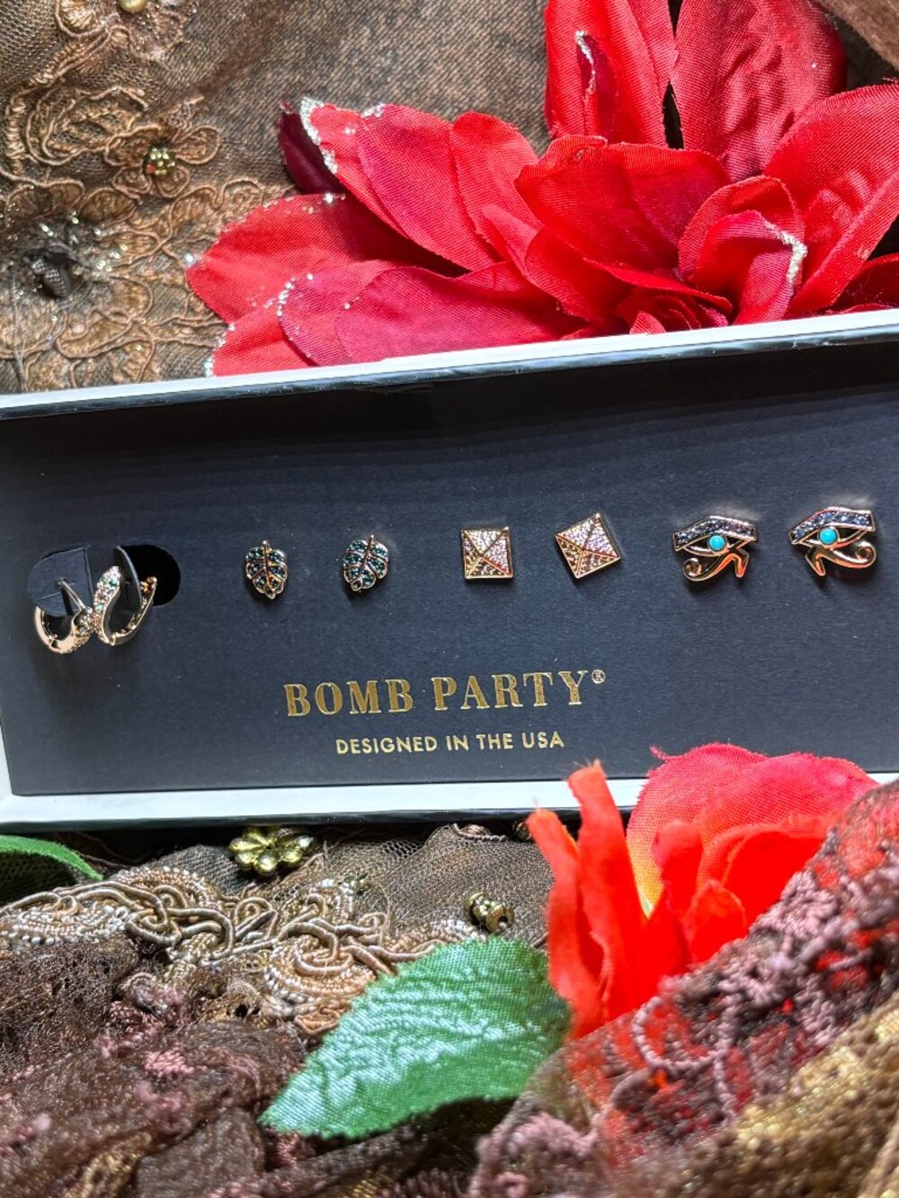 Bomb Party "Jewel of the Nile" 4 Earring Sets RBP6599 MSRP $110